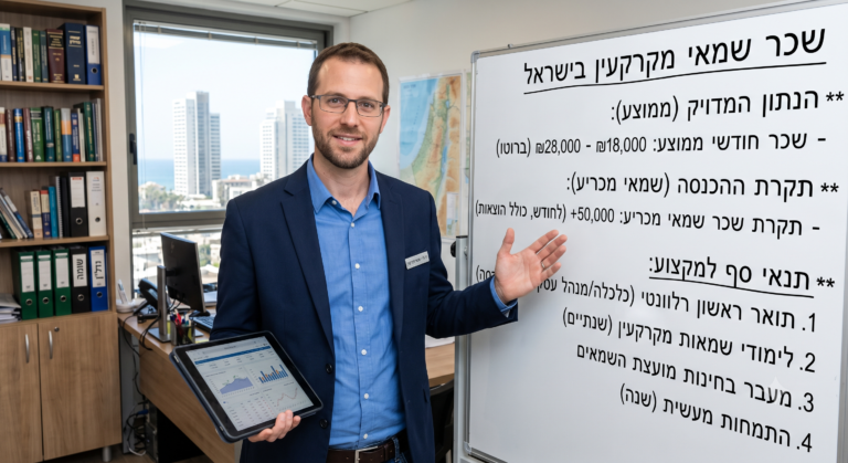 שכר שמאי מקרקעין 2026: כמה מרוויח שמאי מקרקעין מוסמך?